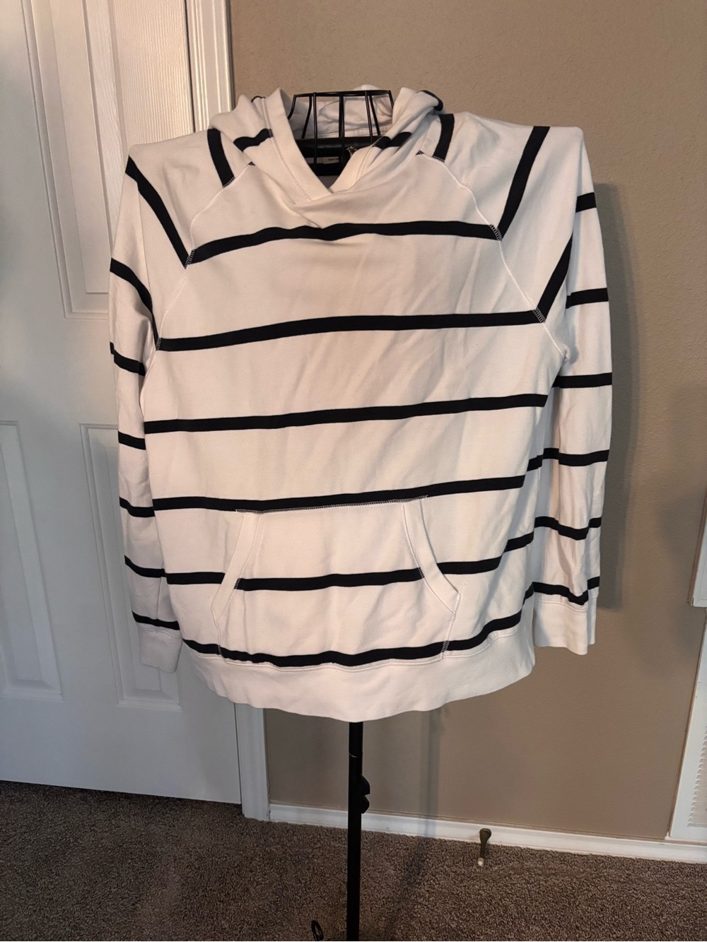 Goodthreads White Hoodie with Black Stripes - XL